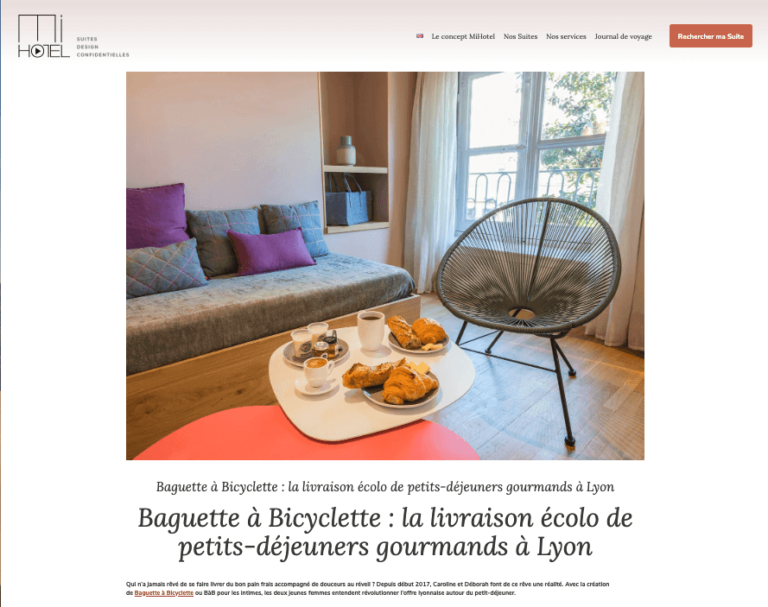 MiHotel – Baguette à bicyclette : la livraison écolo de petits déjeuners gourmands à Lyon