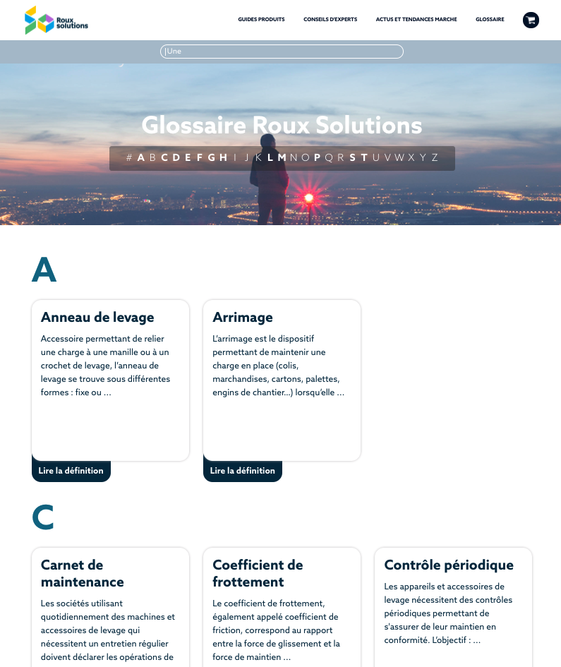 Roux Solutions glossaire