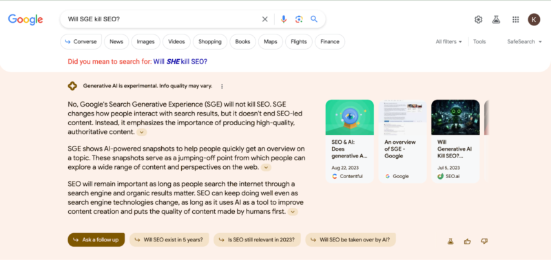 Will Google SGE kill SEO?
